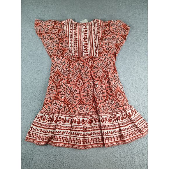 Knox Rose Shirt Women XS Orange Cottagecore Boho Pattern Flowy Tunic Pockets NWT - Picture 7 of 9